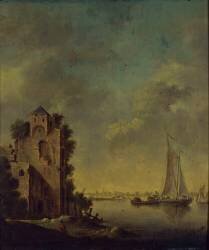 Ruines au bord d'une rivière (Jan van Goyen) - Muzeo.com