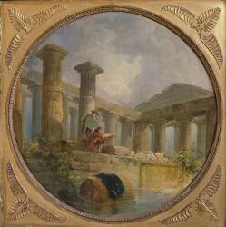 Ruines d'un temple imitant Paestum (Hubert Robert) - Muzeo.com
