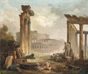 Ruines romaines avec le Colisée (Hubert Robert) - Muzeo.com