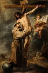 Saint François d'Assise embrassant le Christ crucifié (Bartolomé Esteban Murillo) - Muzeo.com