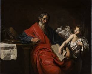 Saint Mathieu, l'Evangéliste (Valentin de Boulogne) - Muzeo.com