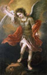 Saint Michel bannit le diable dans l'abîme. (Bartolomé Esteban Murillo) - Muzeo.com