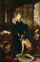 Saint Thomas de Villanueva donnant l'aumône (Bartolomé Esteban Murillo) - Muzeo.com