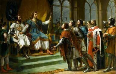 Saint-Louis se prononçant comme arbitre à Amiens entre Henri III roi d'Angleterre et ses barons (Georges Rouget) - Muzeo.com