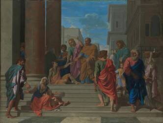 Saints Pierre et Jean guérissant le boiteux (Nicolas Poussin) - Muzeo.com