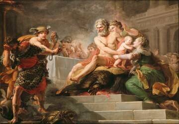 Le festin donné aux dieux par Tantale (Hugues Taraval) - Muzeo.com