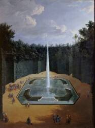 Vue du bosquet de la Fontaine de l'Obélisque dans les jardins de Versailles (Pierre Denis Martin) - Muzeo.com