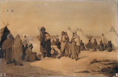 Santon prêchant des bédouins (François-Auguste Biard) - Muzeo.com