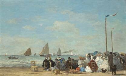 Scène de plage à Trouville (Eugène Boudin) - Muzeo.com