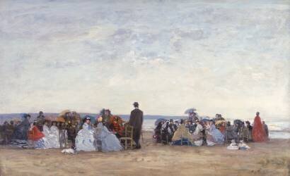 Scène de plage près de Trouville (Eugène Boudin) - Muzeo.com