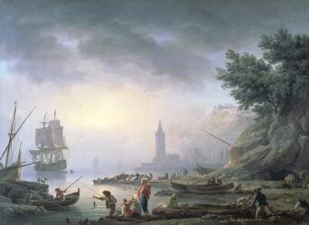 Seaport at Dawn (Joseph Vernet) - Muzeo.com