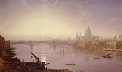 Southwark Bridge and St. Paul's Cathedral from London Bridge (George Fennell Robson) - Muzeo.com