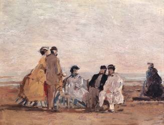 Sur la plage de Trouville (Eugène Boudin) - Muzeo.com