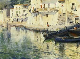 Le port de Cadaques (Franz Richard Unterberger) - Muzeo.com