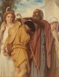 Tobias reçoit la bénédiction de son père (William Bouguereau) - Muzeo.com