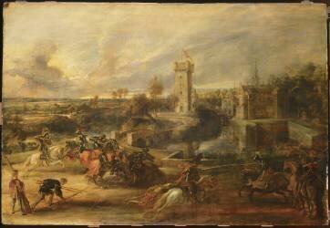 Tournoi près des fossés du château du Steen (Pierre Paul Rubens) - Muzeo.com
