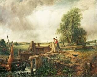 Un Bateau traversant une écluse (John Constable) - Muzeo.com