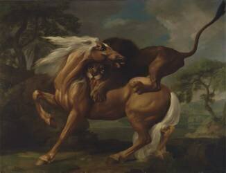 Un lion attaquant un cheval (George Stubbs) - Muzeo.com