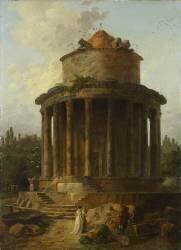 Un temple circulaire jadis dédié à Janus (Hubert Robert) - Muzeo.com