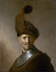 Un vieil homme en costume militaire (Rembrandt) - Muzeo.com