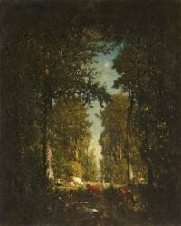 Une avenue, forêt de l'Isle Adam (Val d'Oise) (Théodore Rousseau) - Muzeo.com