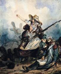 Une barricade en 1830 (P. Manguin) - Muzeo.com