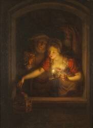 Une femme avec une bougie allumée (Alexander Lauréus) - Muzeo.com