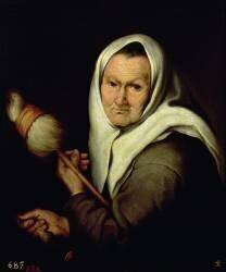 Une vieille femme qui file (Bartolomé Esteban Murillo) - Muzeo.com