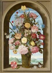 Vase de fleurs dans une fenêtre (Ambrosius Bosschaert) - Muzeo.com