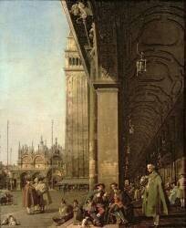 Venise : La Place Saint-Marc et la colonnade du Procuratie Nuove (Canaletto) - Muzeo.com