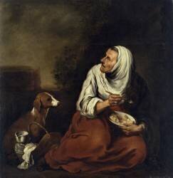 Vieille femme avec un chien (Bartolomé Esteban Murillo) - Muzeo.com