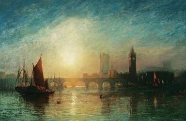 View of Westminster Bridge and the Houses of Parliament (anonyme) - Muzeo.com