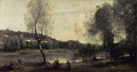 Ville d'Avray, l'étang au bouleau devant les Villas (Jean-Baptiste Camille Corot) - Muzeo.com