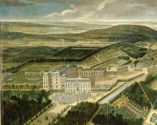 Vue cavalière du château, jardins bas et de la ville de Saint-Cloud (détail) (Etienne Allegrain) - Muzeo.com