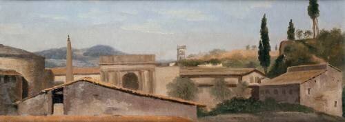 Vue de la Porte du Peuple à Rome (Pierre Henri de Valenciennes) - Muzeo.com