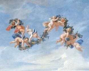 Vue de l'Orangerie et de la Pièce d'Eau des Suisses et du Potager du Roi de Versailles en 1688-1691 (détail) (Jean Cotelle le Jeune) - Muzeo.com