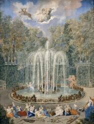 Vue du bosquet de l'étoile ou montagne dans les jardins de Versailles (Jean Cotelle the Younger) - Muzeo.com