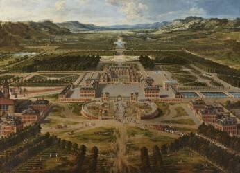 Vue du château et des jardins de Versailles, prise de l'avenue de Paris en 1668 (Pierre Patel) - Muzeo.com