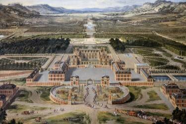 Vue du château et des jardins de Versailles, prise de l'avenue de Paris en 1668 (détail) (Pierre Patel) - Muzeo.com