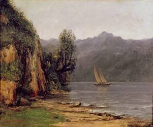 Vue du lac Léman (Gustave Courbet) - Muzeo.com