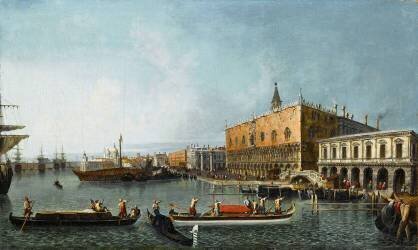 Vue du palais ducal et du môle à Venise (Canaletto) - Muzeo.com