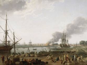 Vue du port de Rochefort (détail) (Joseph Vernet) - Muzeo.com
