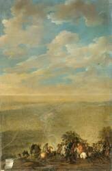 Vue à vol d'oiseau des travaux du siège de Gravelines par le maréchal de La Ferté le 30 août 1658 (anonyme) - Muzeo.com