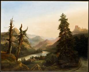 Vue prise au Mont Doré ; soleil levant (Catherine Empis) - Muzeo.com