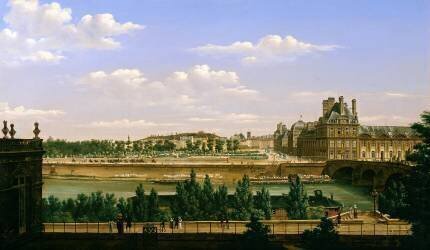 Vue sur les jardins et le palais des Tuileries depuis le quai d'Orsay (Etienne Bouhot) - Muzeo.com