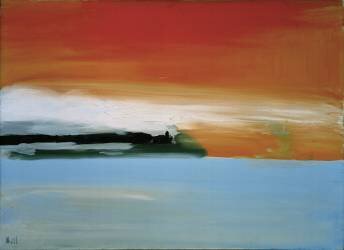 Chemin de fer au bord de la mer, soleil couchant (Nicolas de Staël) - Muzeo.com