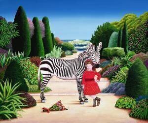 Fille avec zèbre (Anthony Southcombe) - Muzeo.com