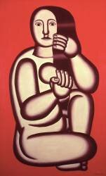 Nu sur fond rouge (Fernand Léger) - Muzeo.com