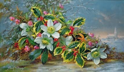 Roses d'hiver dans un paysage (Albert Williams) - Muzeo.com
