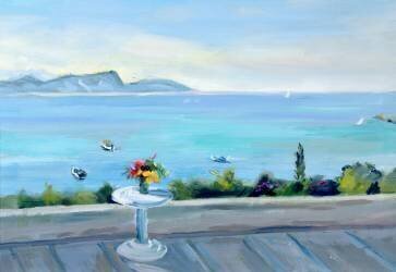 Une terrasse donnant sur la mer (Anne Durham) - Muzeo.com